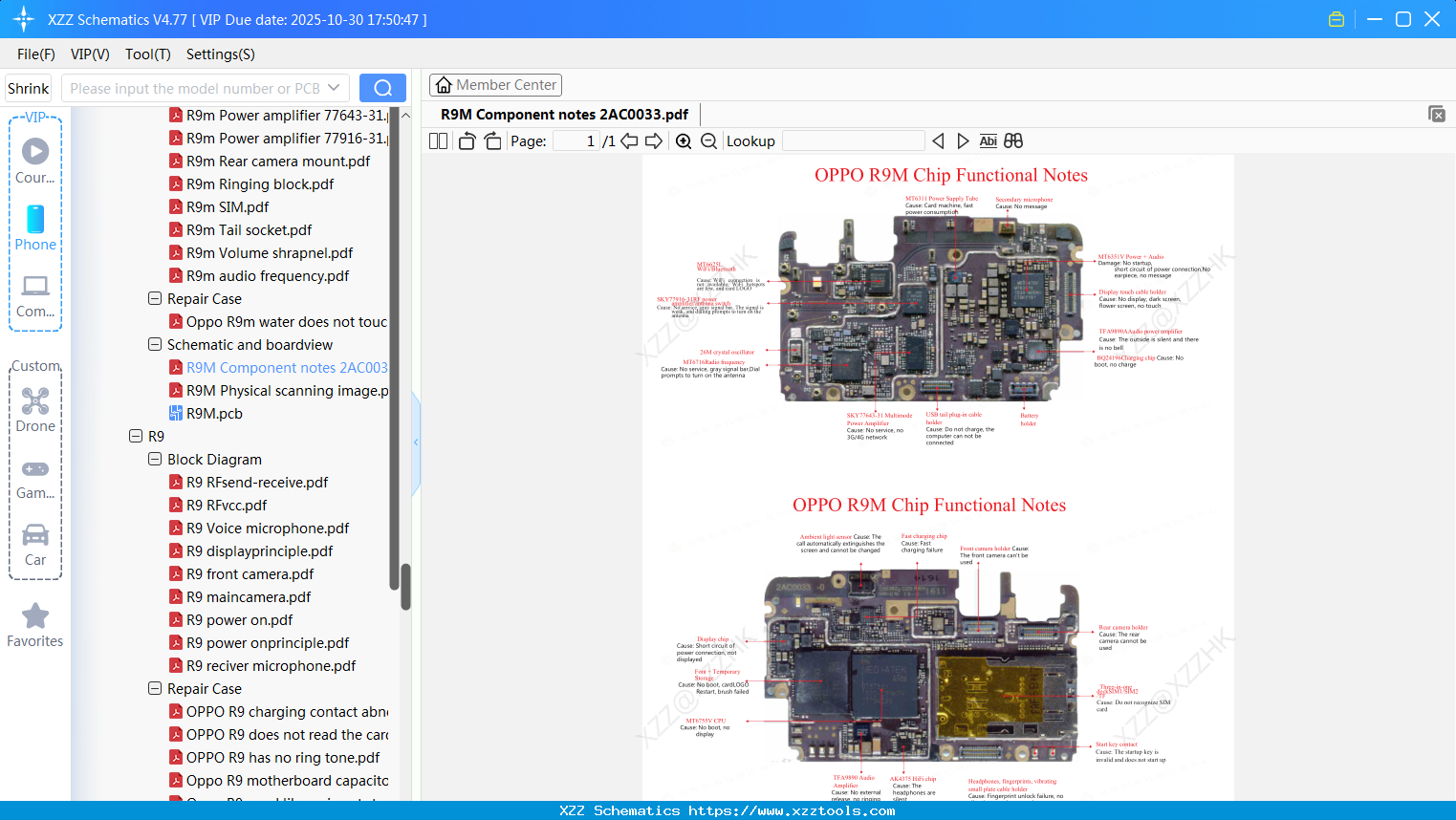 OPPO R9M Component Notes 2AC0033